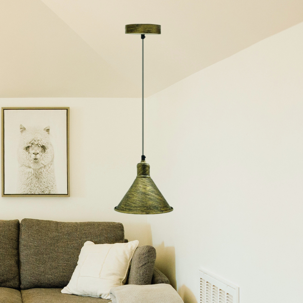 brushed brass metal ceiling pendant light 