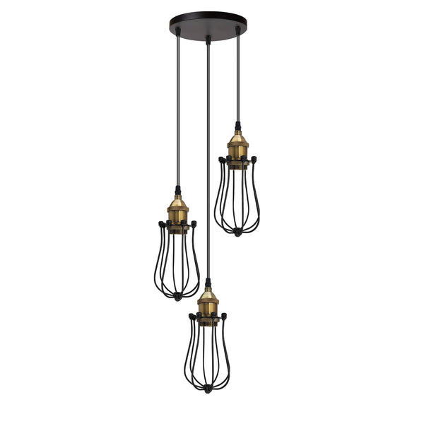 3-lichts lamp beschermkooi cluster hanglampen~ 5168 – Nee