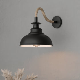 Vintage henneptouw metalen kap E27 wandlamp wandlamp~5700