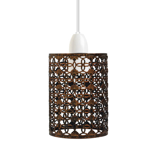 Moderne retro-stijl metalen plafondlampenkap met trommelmotief ~2430