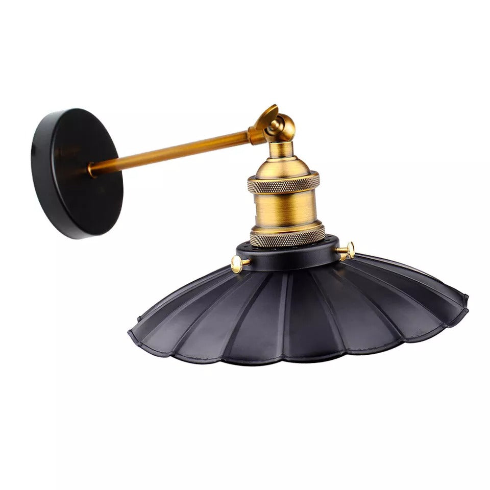 black wall sconce umbrella shape