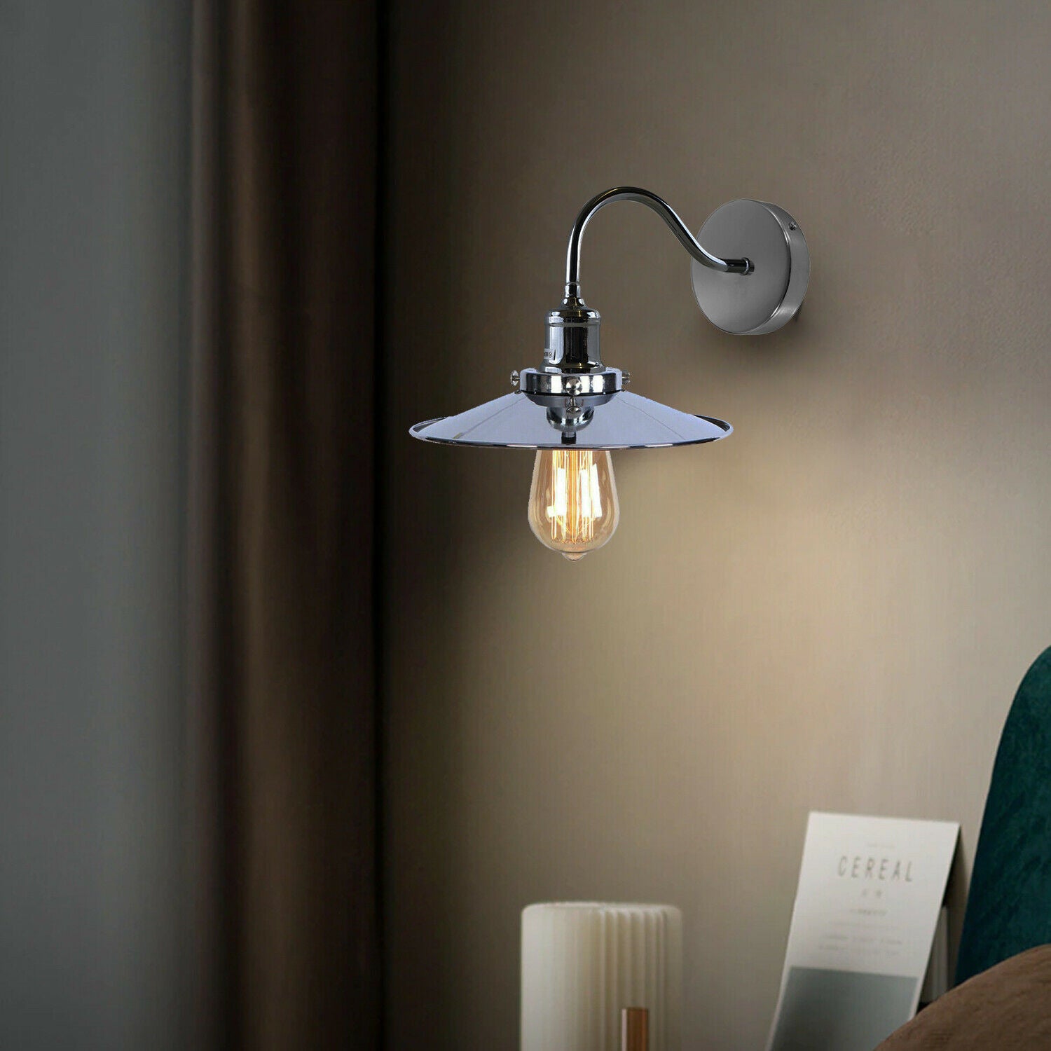 Wall lamp Wall sconce Wall light Flat ceiling light shade Lamp Shade Satin Nickel Lamp metal lamp shade wall sconce wall lights neck light picture lights for wall bathroom wall light lights for bedroom light shade lamp shade swan neck goose neck e27 wall lamp led light outdoor wall lights home decor light bathroom light fitting warm light bulb led bulb bedroom light shades vanity lights metal lampshade retro vintage industrial satin nickel wall sconce light flat lampshade