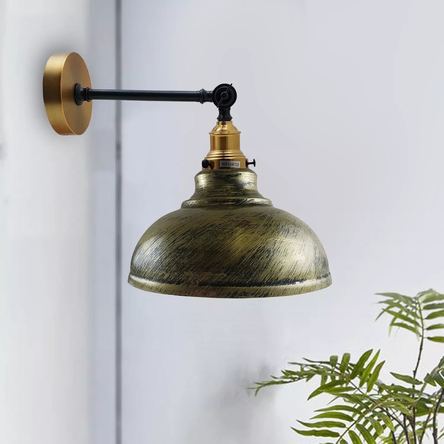 brushed brass wall lamp curvy industrial wall light metal wall mounted lamp brushed brass light fixture industrial wall sconce