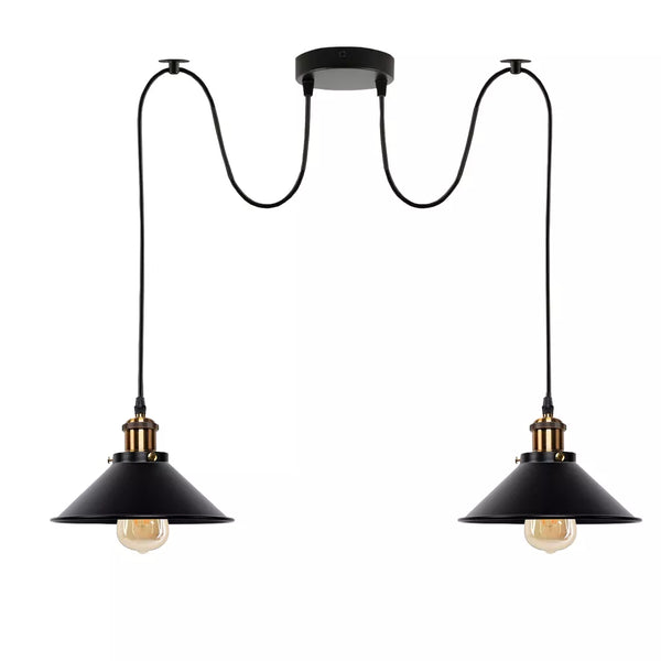 2-weg industriële plafond hanglamp ~ 3508  – Black / Ja