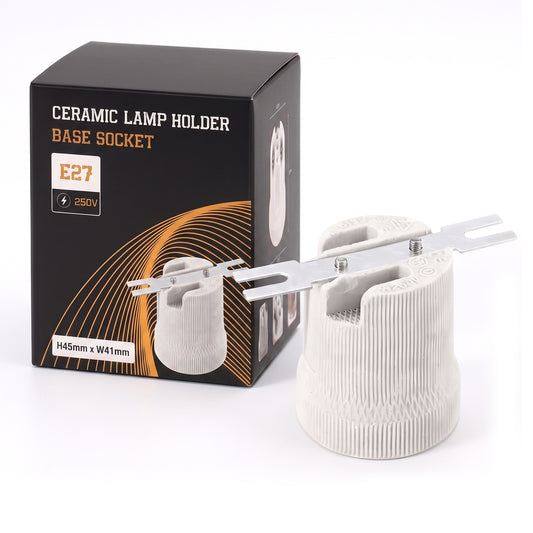 Witte keramische E27-lamphouder (hoge hittebestendigheid) ~2966