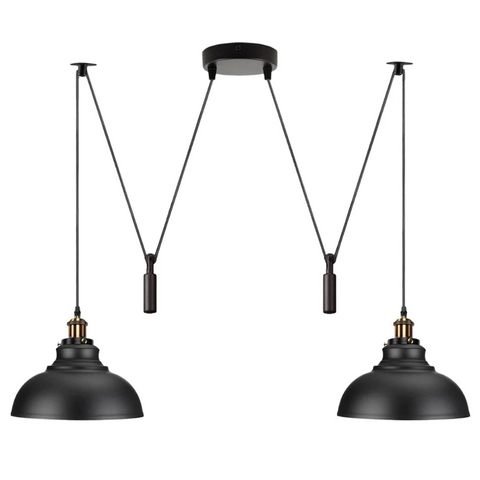 2 Head Ceiling Pendant Spider Light, 29cm Metal ~6147