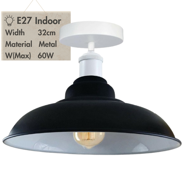Semi Flush Mount Ceiling Light ~6172 – Black / No
