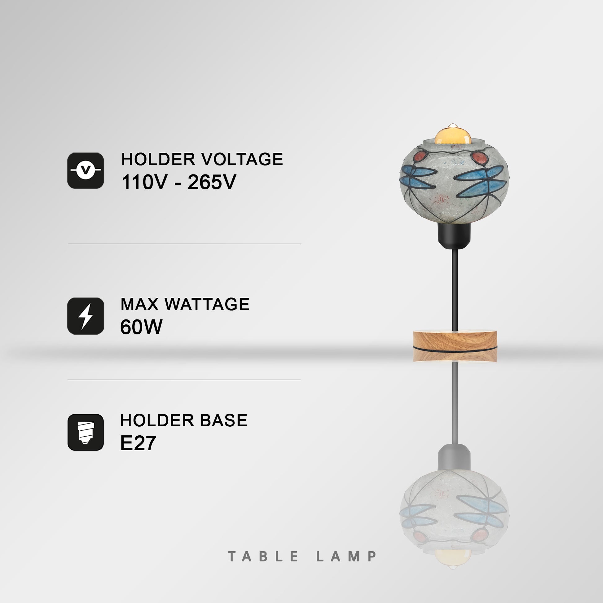 industrial Glass table lamp