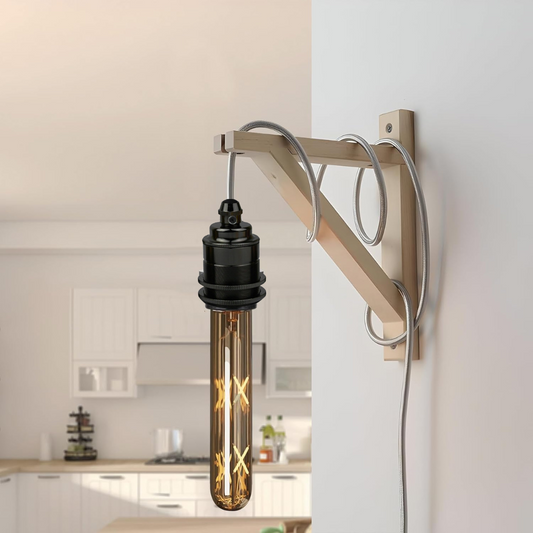 Lamphouder met schroefdraad, helder zwart, E27-fitting, lamphouder met schroefdraad ~ 2743