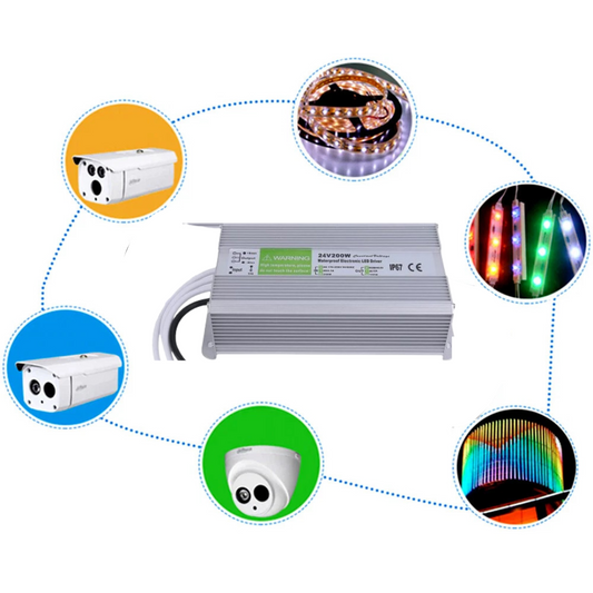 IP67 waterdichte DC 24V 8.3A 200W LED-drivervoedingstransformator ~1226