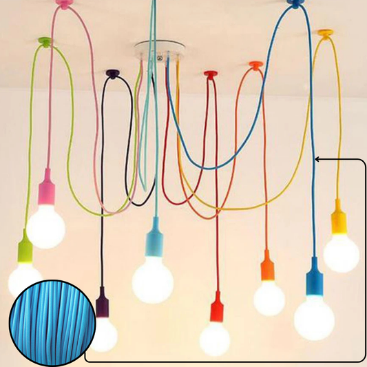 1M/5M/10M 3-aderige ronde vintage gevlochten stoffen blauwe kabel flex 0,75 mm~3033