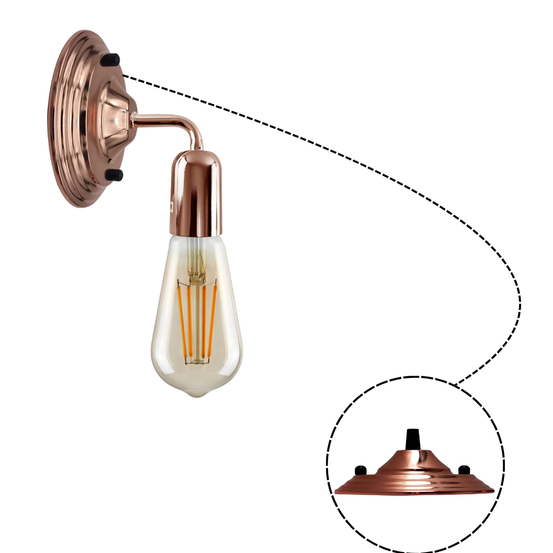 Copper wall light fixture 
