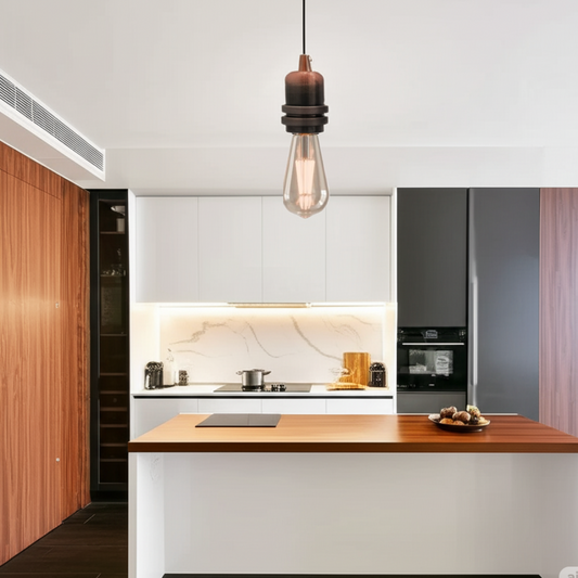 Gladde houder met ring koperen E27-fitting keramische houder ~ 2737