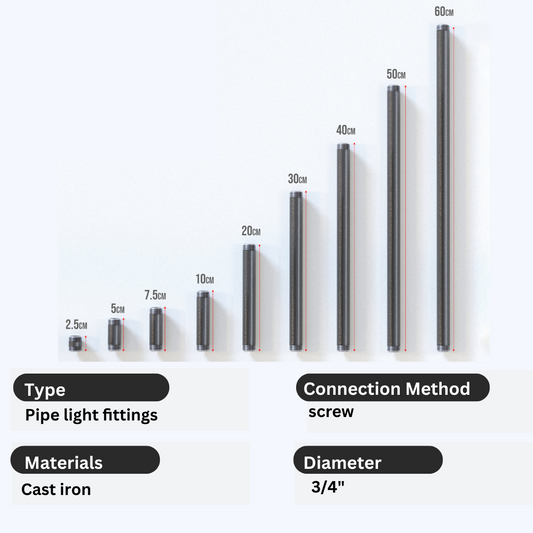 ¾ inch ruwe leidingcilinder BSP SMEDELBARE buis IJzeren buis Lampfitting ~4653