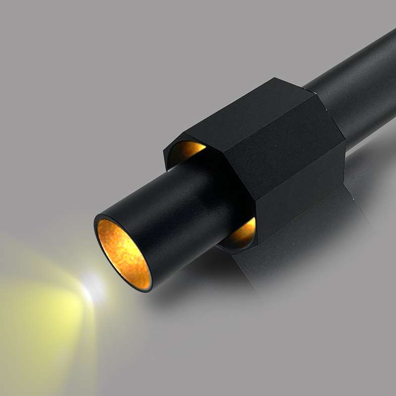 Modern Black & Gold Long Tube Aluminum Ceiling Pendant Cylindrical LED Light-App 7