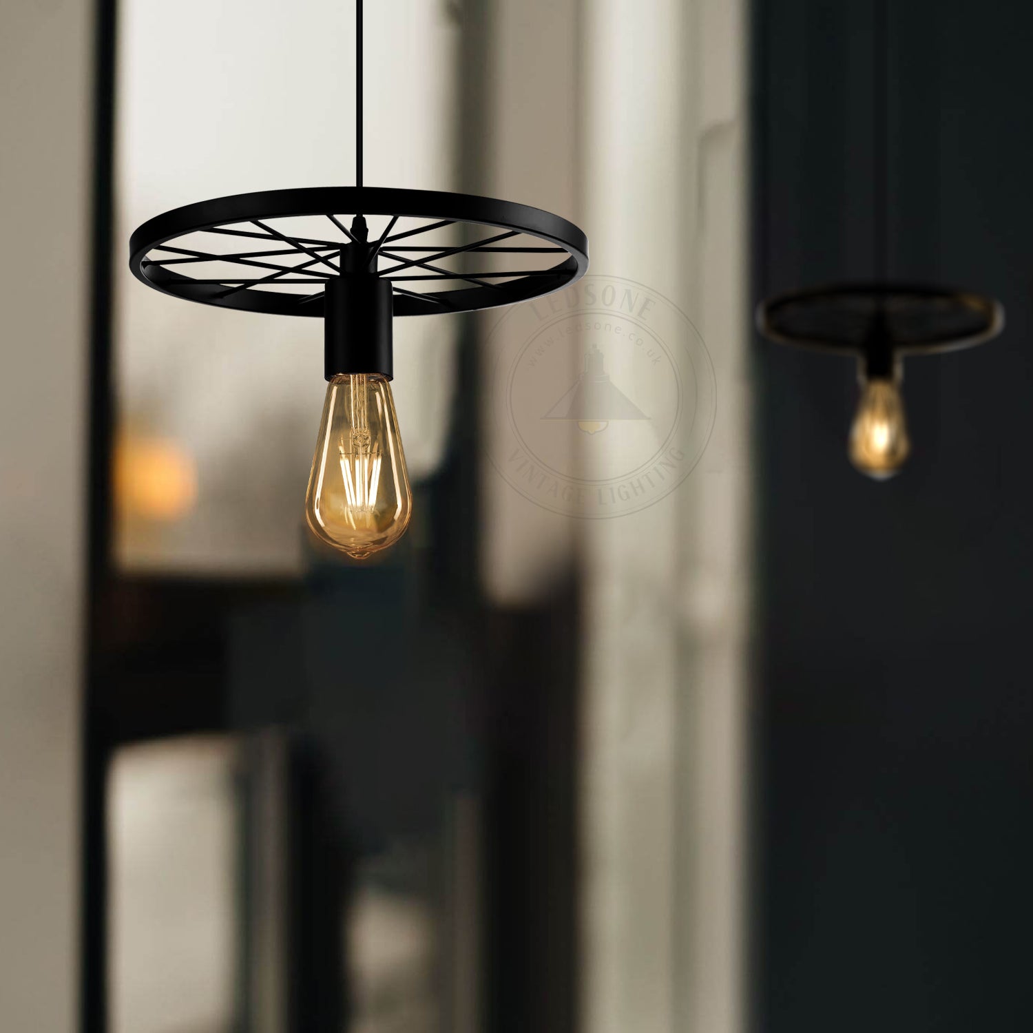 Retro Wheel Shape Pendant Light
