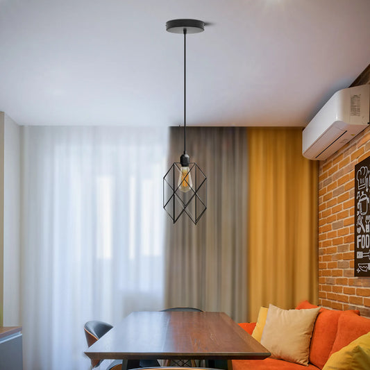 Vintage metalen kooi plafond hanglamp~5104