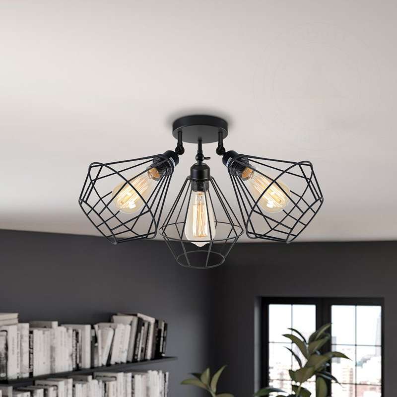 Black ceiling light 3 HEAD 