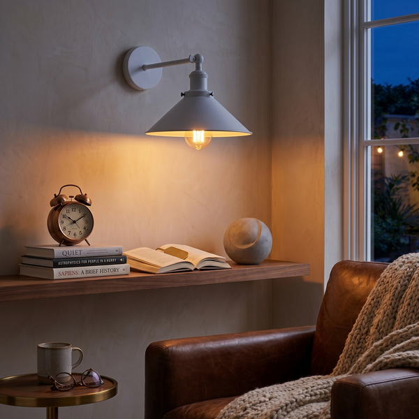 Moderne witte wandlamp met lampenkap ~1279 – Zonder stekkerlamp / Met lamp