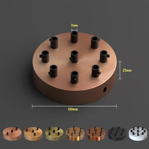 Multi Outlet drop outlet metalen plafondrozet 120x25mm ~4946