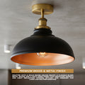 Modern Semi-Flush Ceiling Light | Metal Dome Shade ~6624