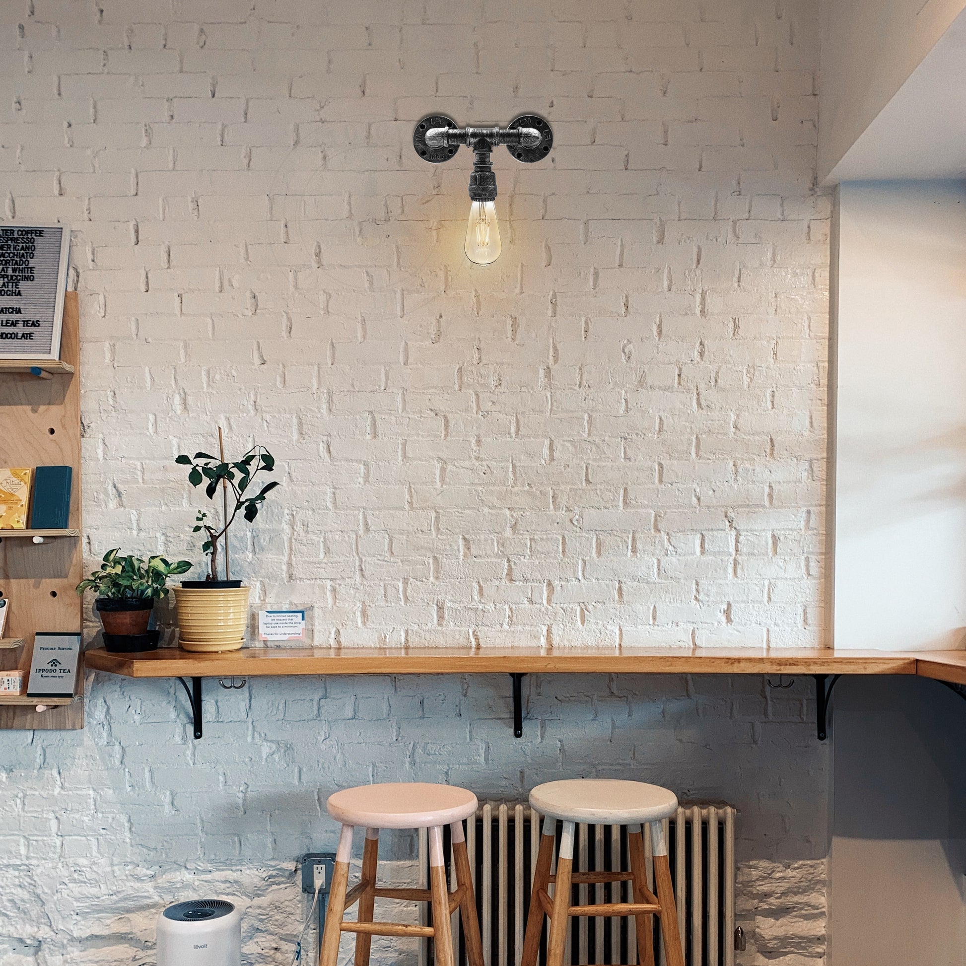 One Head Loft Rustic Water Pipe Wall Light