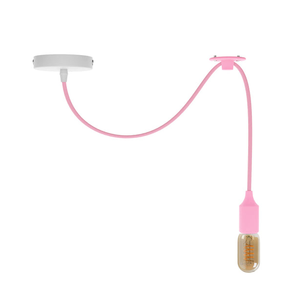 Keuken hanglamp op haak armatuur~4740 – 1m / Roze / Met lamp