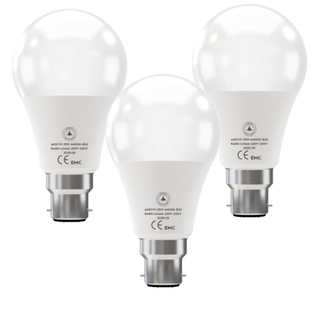 3 Pack  LED A65 B22 bulb for study and workspace