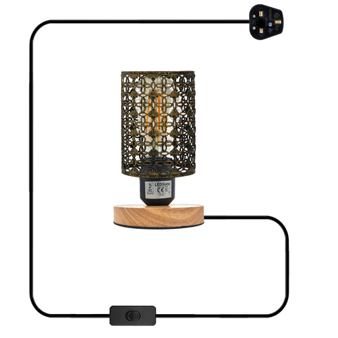 Zwarte tafellamp met kleine lampenstandaard~5308