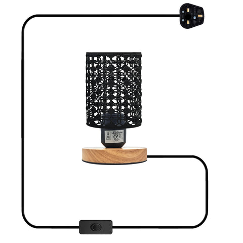 Zwarte tafellamp met kleine lampenstandaard~5308