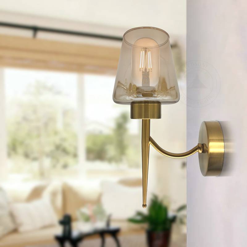 brass and glass wall lights