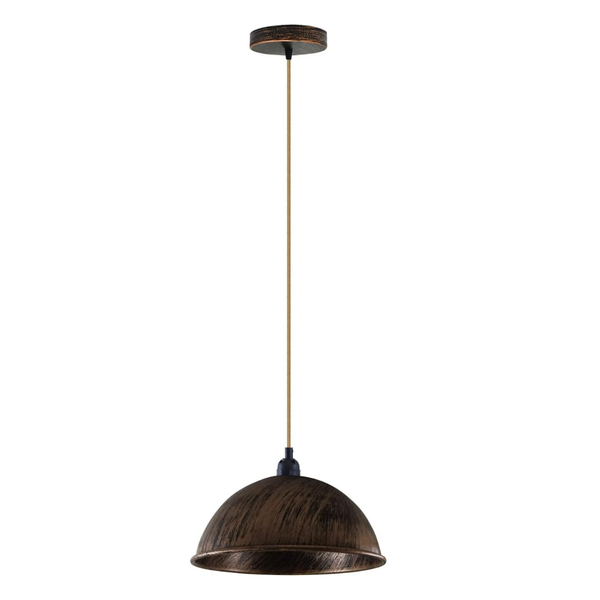 Shaded Hanging Light Hemp Rope Wire 1m ~6516 – Brushed Copper