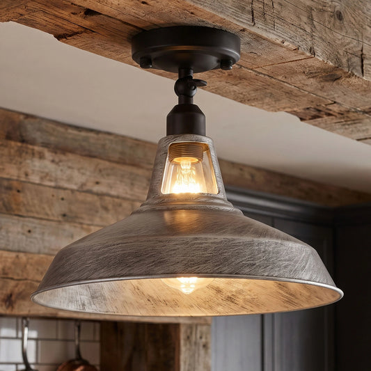 Industrial Semi-Flush Mount Adjustable Barn Light ~6945