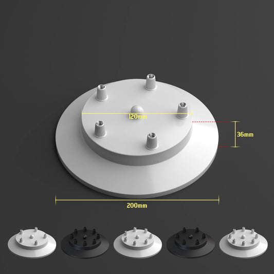Plafondrozet met meerdere punten, perfect voor stoffen flexkabels ~ 4955