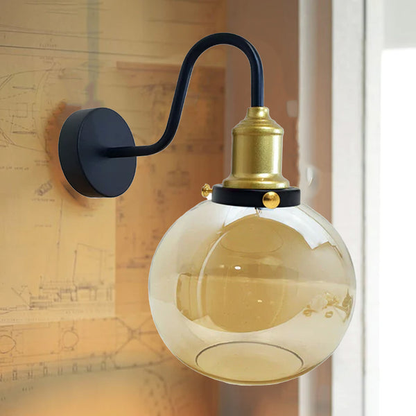 Globe Amber Glazen Lampenkap Retro Industriële Glazen Wandlamp Vervangende Kapjes~1773