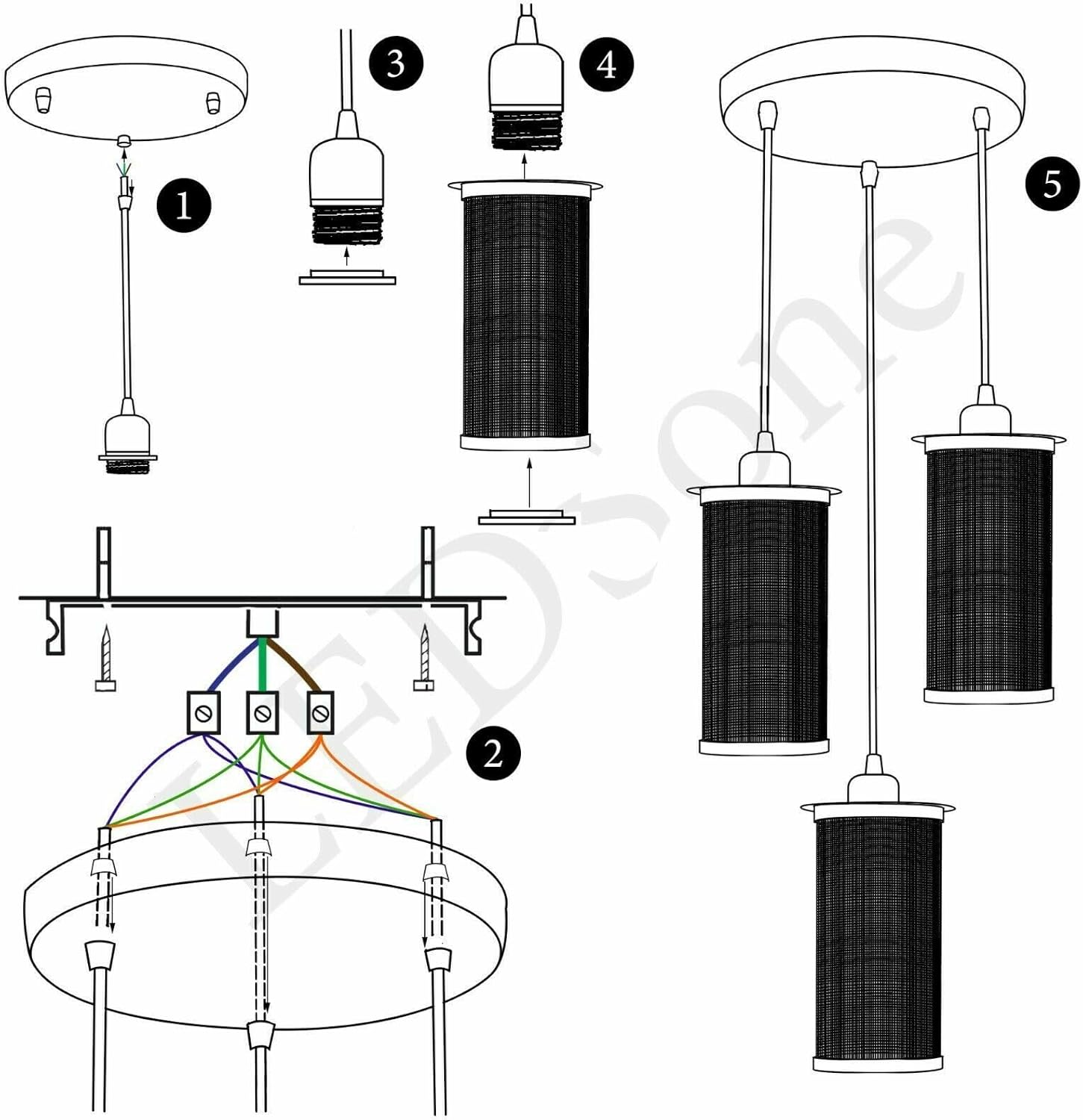 Pendant light 3 head Ceiling light Hanging light chandelier light fitting 3 way light Metal pendant light Metal wire cage Metal pendant light black pendant light 3 Head pendant light ceiling light drum wire cages cluster ceiling light industrial pendant lamp vintage loft light retro wire cage shade black ceiling lamp E27 light fixture