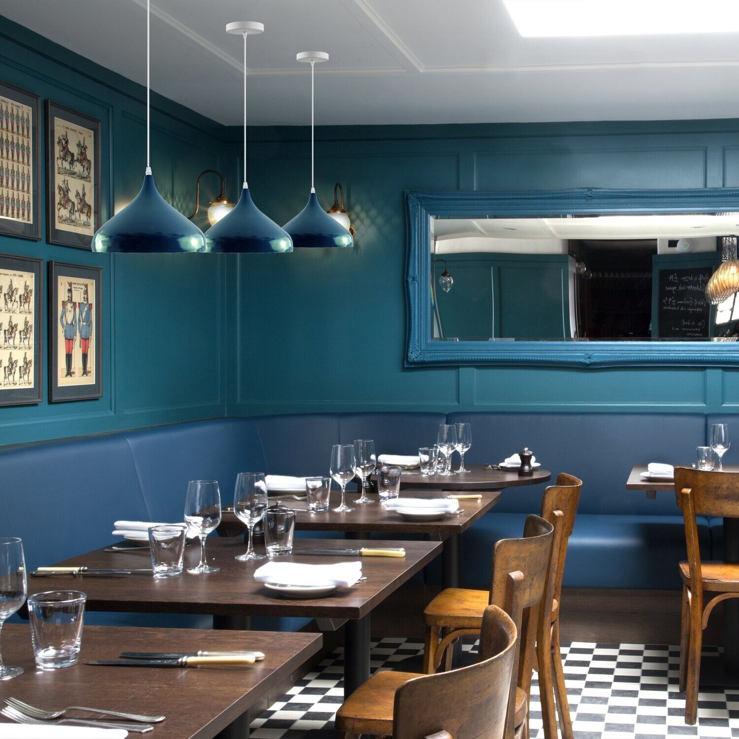  Restaurant Light Fixture Blue 