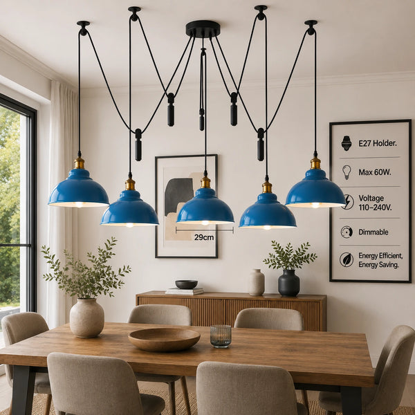 SWAGFLEX Multi-Light Industrial Spider Pendant ~6669 – Bule / Yes