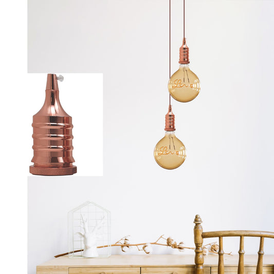 Retro metalen fitting E27 koperen glanzende vintage industriële lamphouder~2496