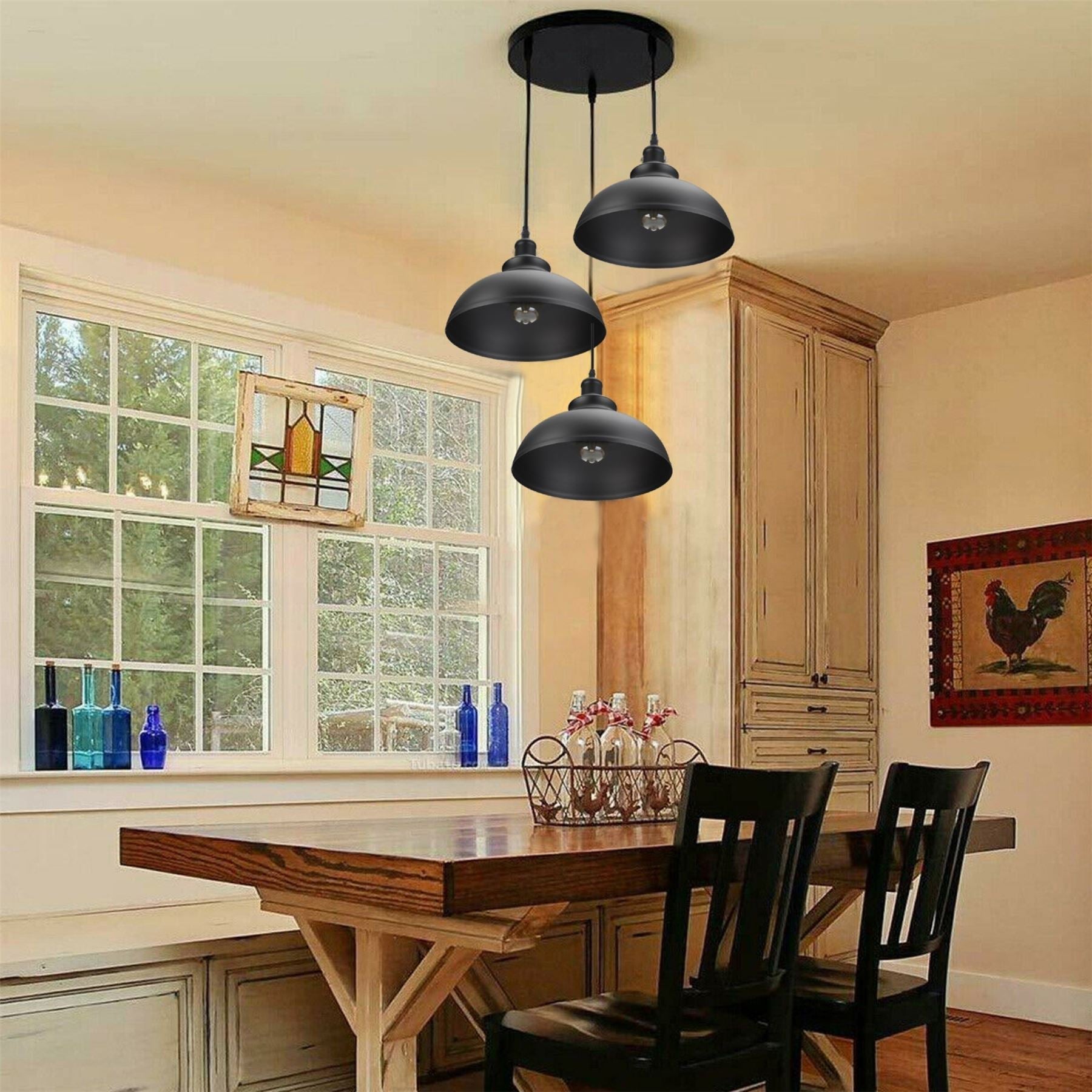 Lamp Pendant Cluster Lampshade Modern Black Ceiling Ligh