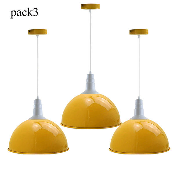Industriële retro gele metalen hanglamp, plafondlampkap ~ 5709  – Pakket 3