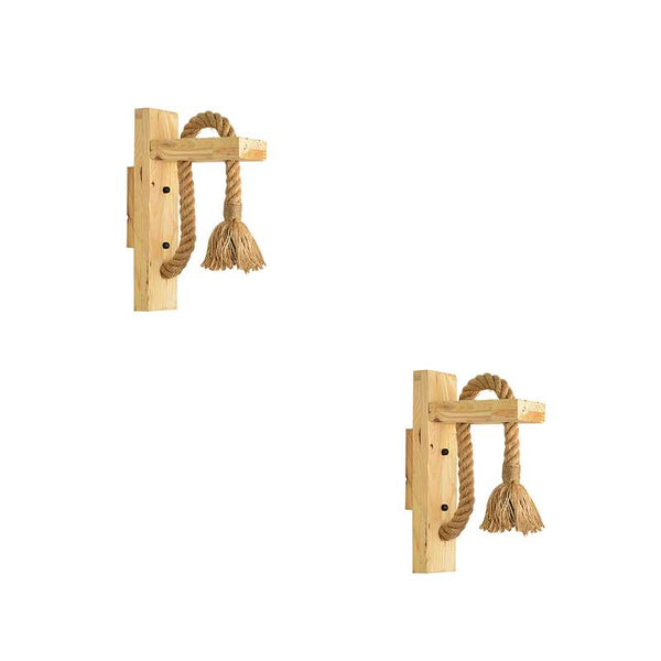 Rustieke houten touw wandlamp vintage binnenverlichting ~4568 – 2-pack / Zonder lamp