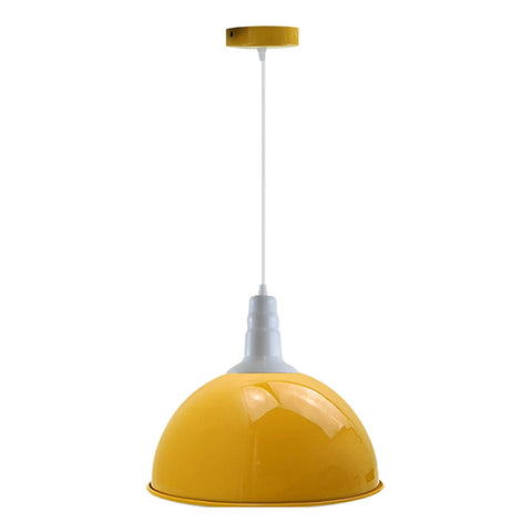 Industriële retro gele metalen hanglamp, plafondlampkap ~ 5709 