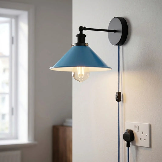 Plug-in wandlampen - E27 metalen wandlamp voor binnen in de slaapkamer ~2224