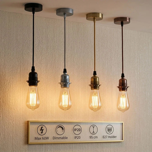 Vintage industriële hanglamp, lamphouder plafondlamp~4263