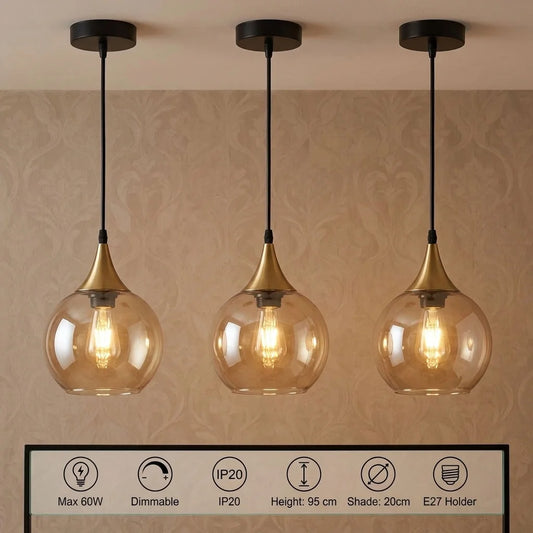 Globe hanglamp van gerookt glas ~ 2593