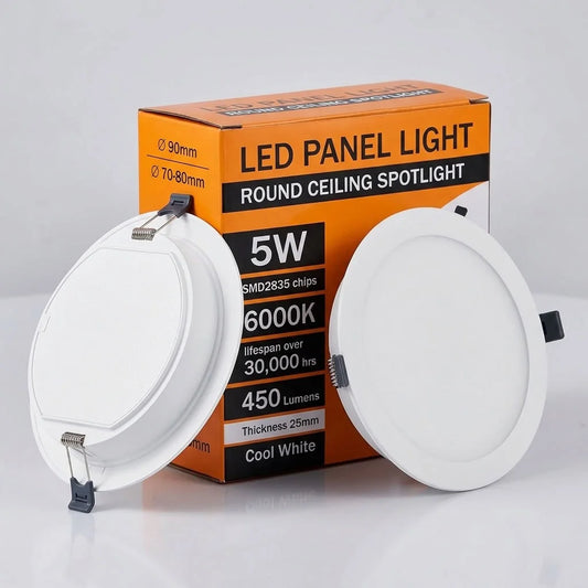 Warm wit modern LED inbouw plafond rond paneel downlight~4588