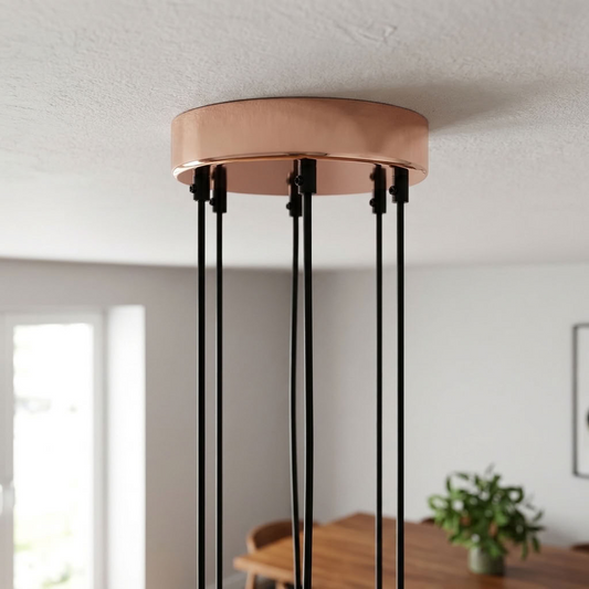 6 Outlet Rosegouden Metalen Plafondrozet 120x25mm~2805