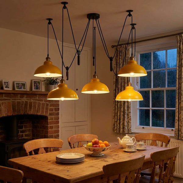SWAGFLEX Multi-Light Industrial Spider Pendant ~6669 – Yellow / Yes
