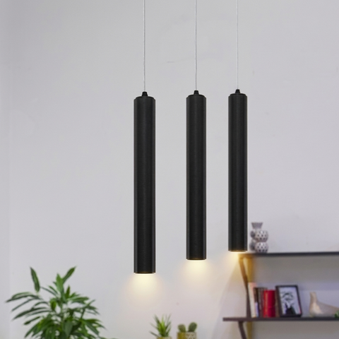 Moderne lange aluminium plafond cilindrische LED hanglamp ~ 4590 